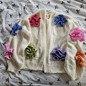 Mure + Grand "Flower Power Puff Cardigan"